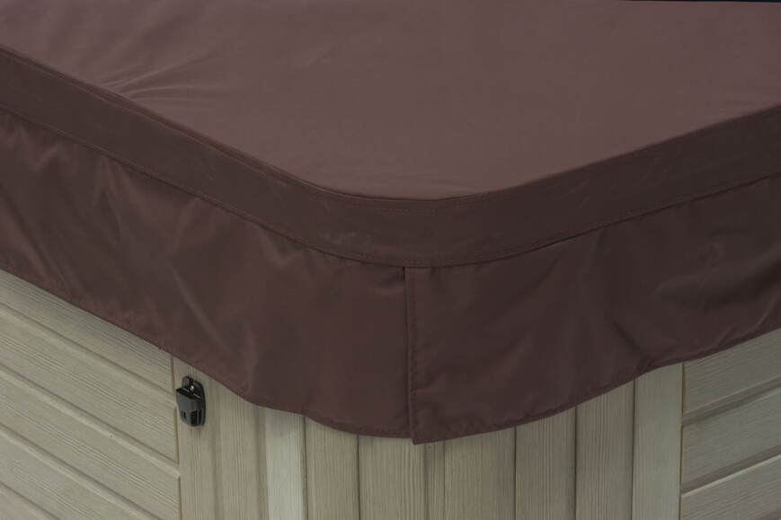 Horizon Cascade 5 Spa Cover WeatherShield MAHOGANY